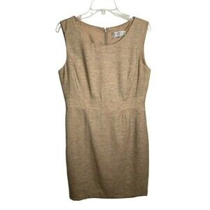 Kasper Womens Sleeveless Sheath Dress Tan Sz 10 EUC